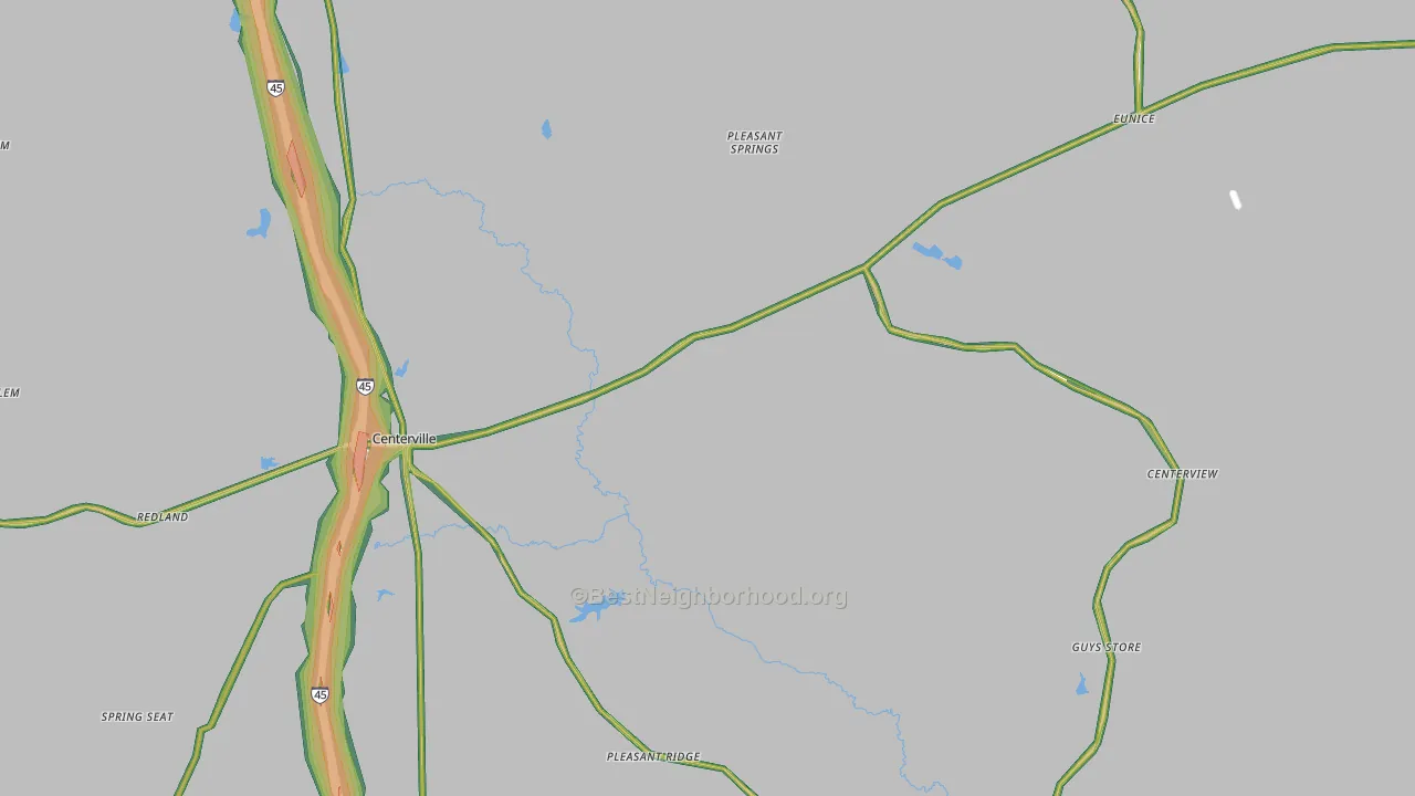 75833, TX Map of Noise Levels in 75833