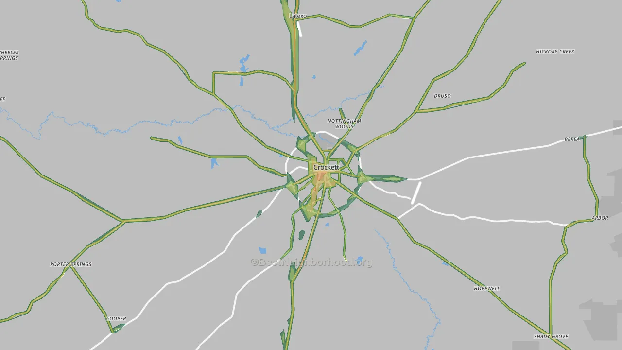 75835, TX Map of Noise Levels in 75835
