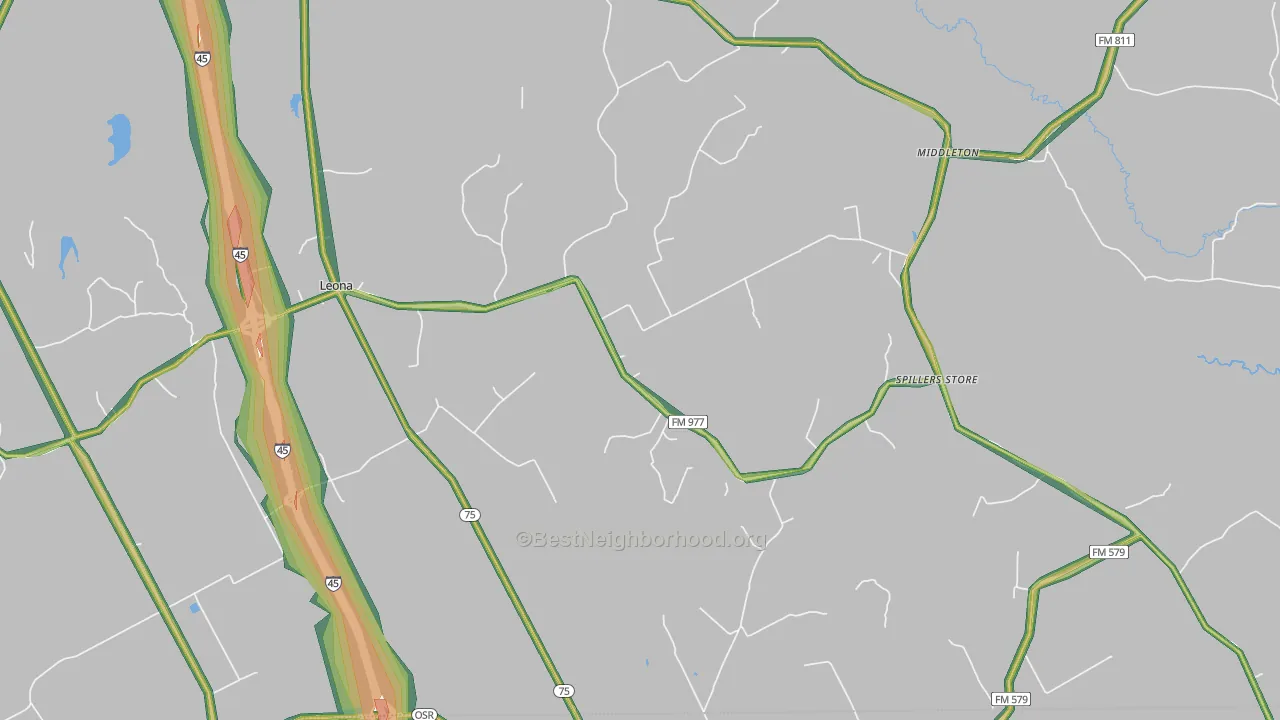 75850, TX Map of Noise Levels in 75850