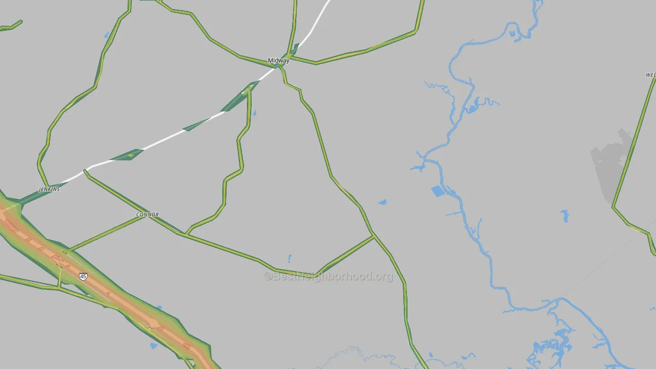 75852, TX Map of Noise Levels in 75852