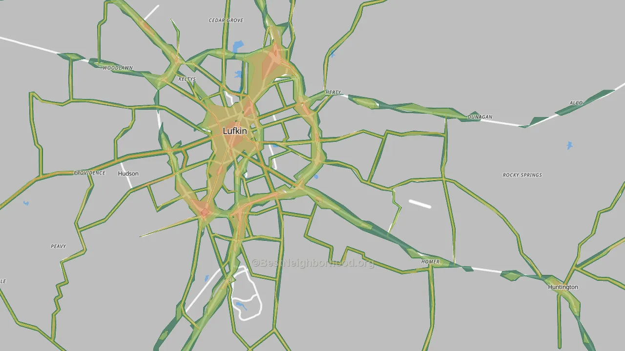 75901, TX Map of Noise Levels in 75901