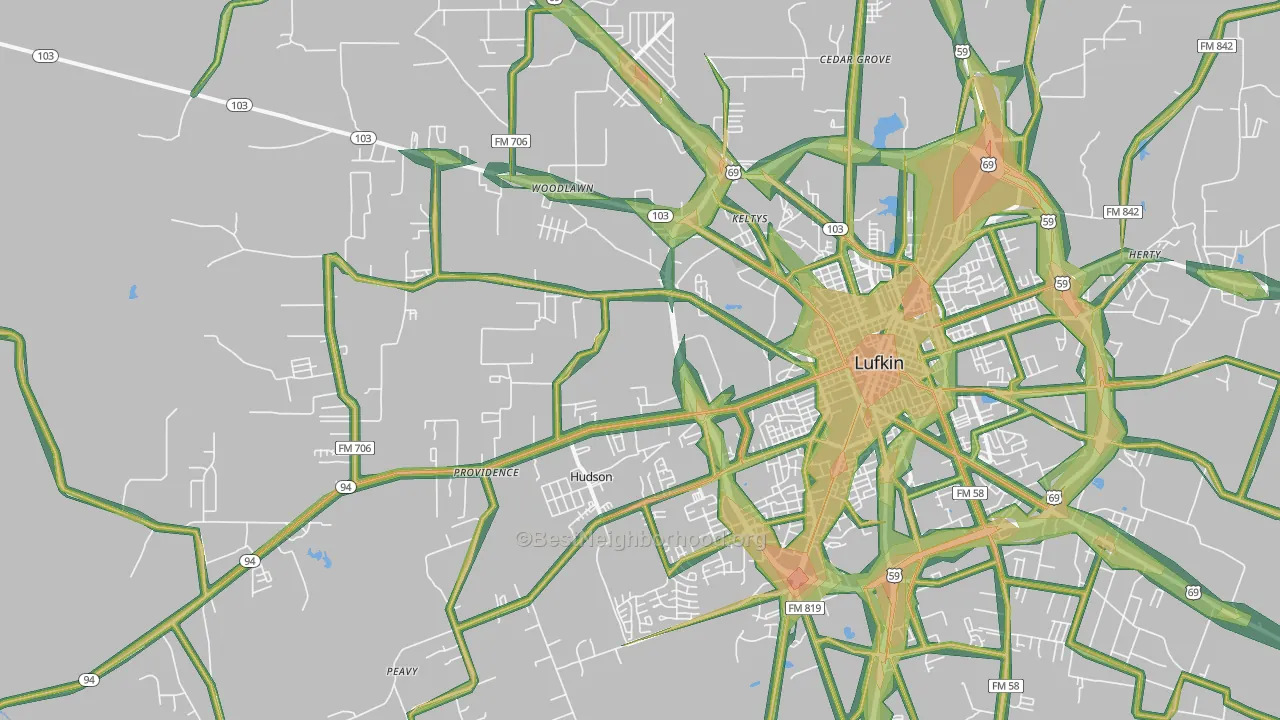 75904, TX Map of Noise Levels in 75904