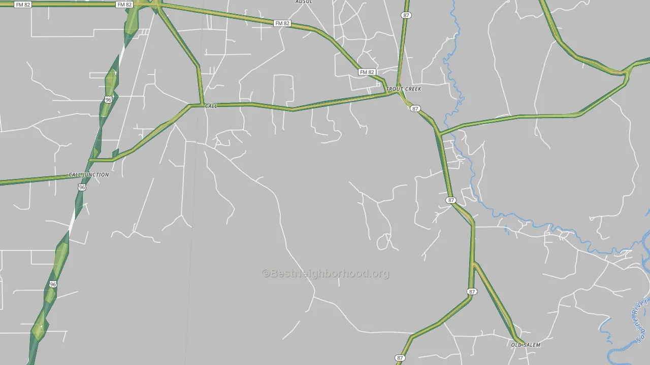 75933, TX Map of Noise Levels in 75933