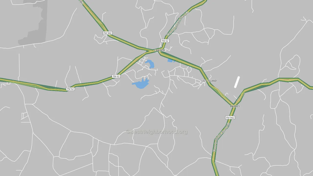 75934, TX Map of Noise Levels in 75934
