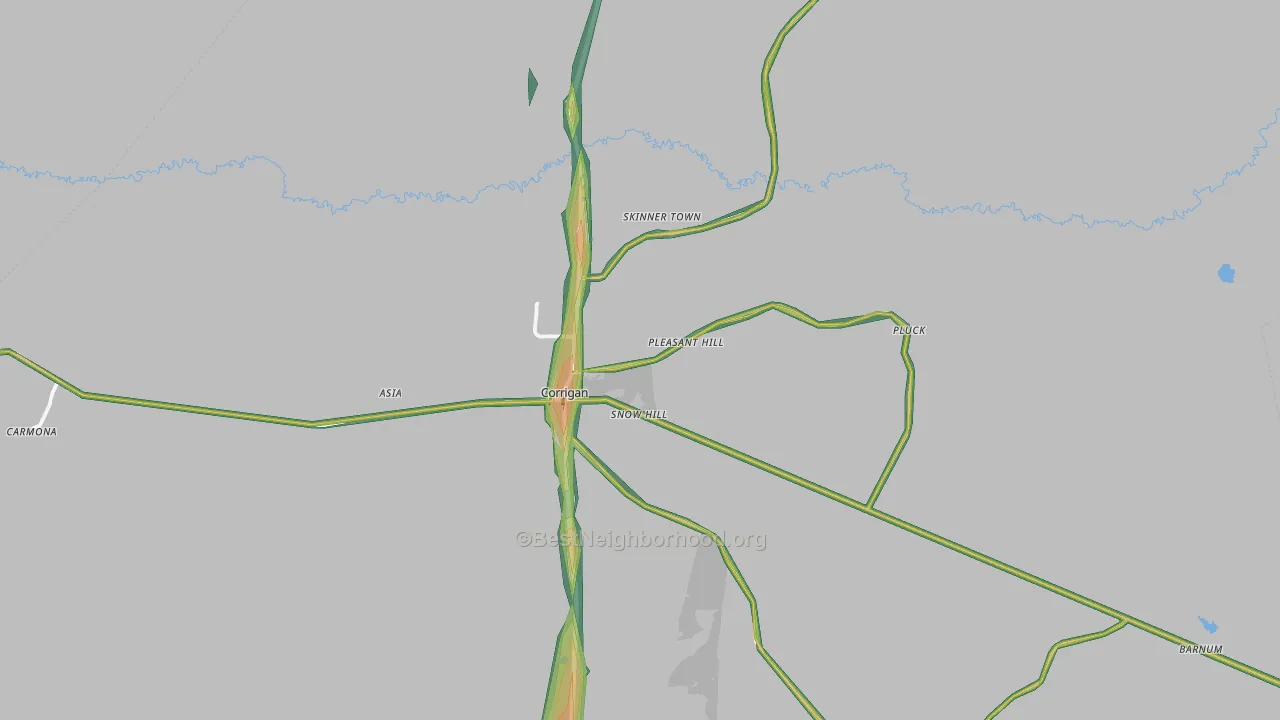 75939, TX Map of Noise Levels in 75939