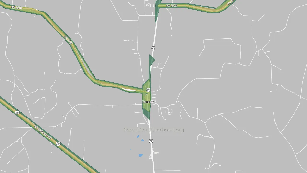 75942, TX Map of Noise Levels in 75942