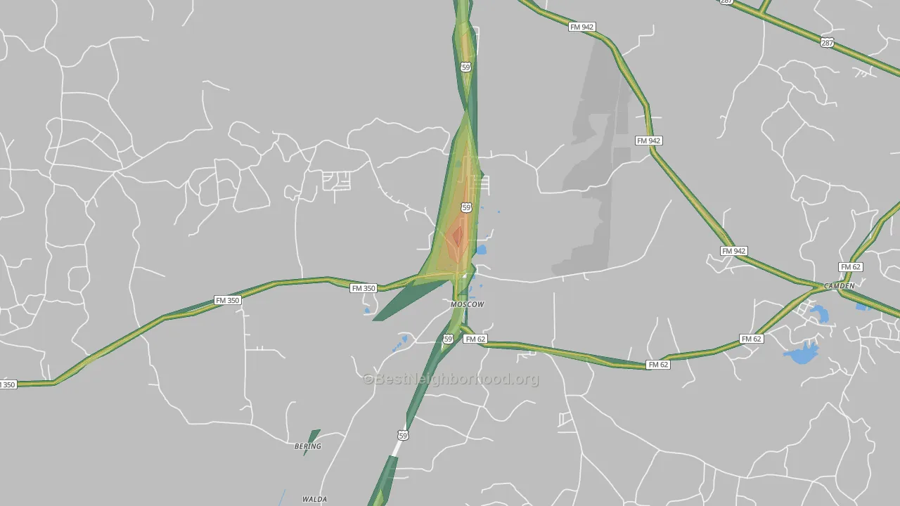 75960, TX Map of Noise Levels in 75960