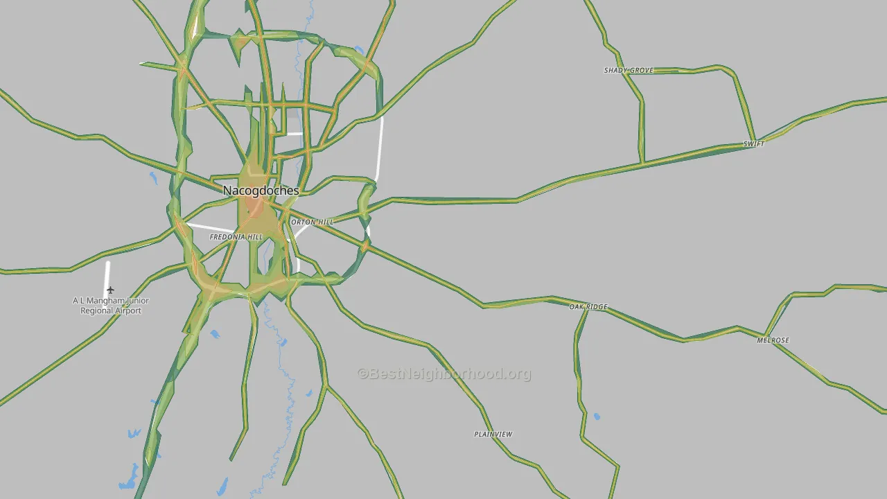 75961, TX Map of Noise Levels in 75961