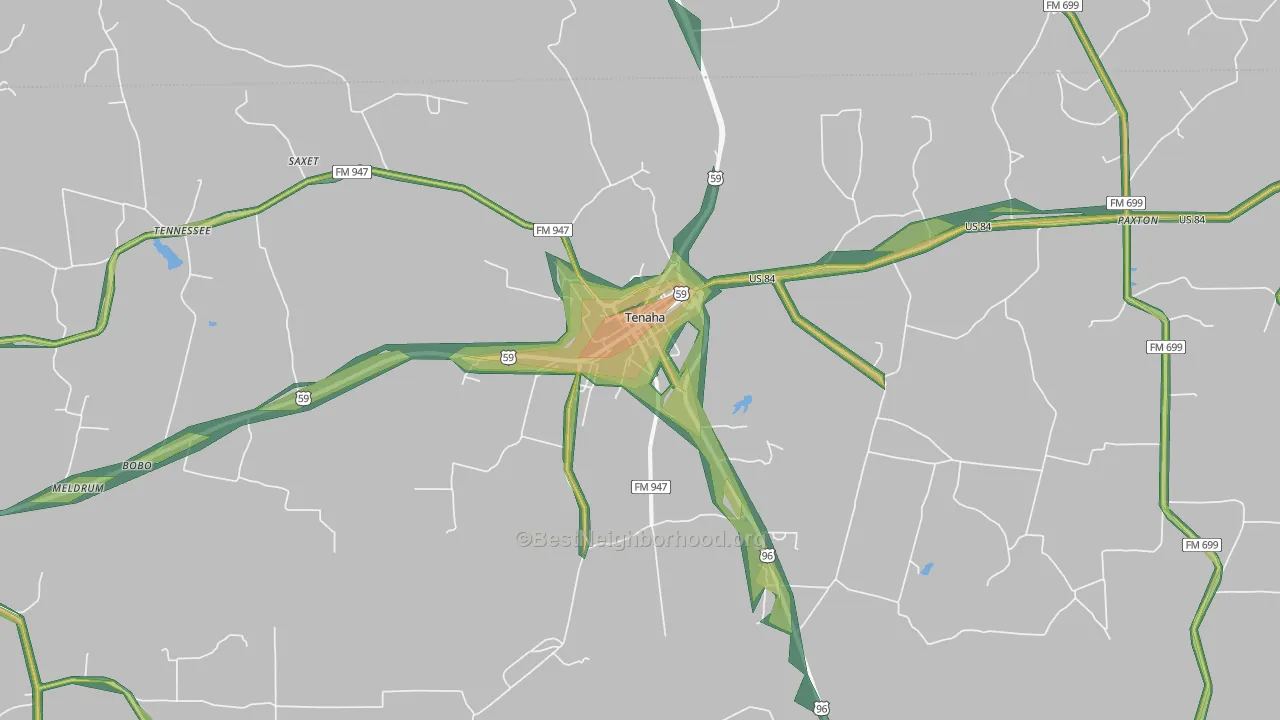 75974, TX Map of Noise Levels in 75974