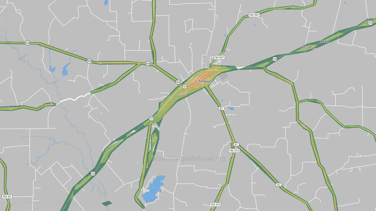 75975, TX Map of Noise Levels in 75975