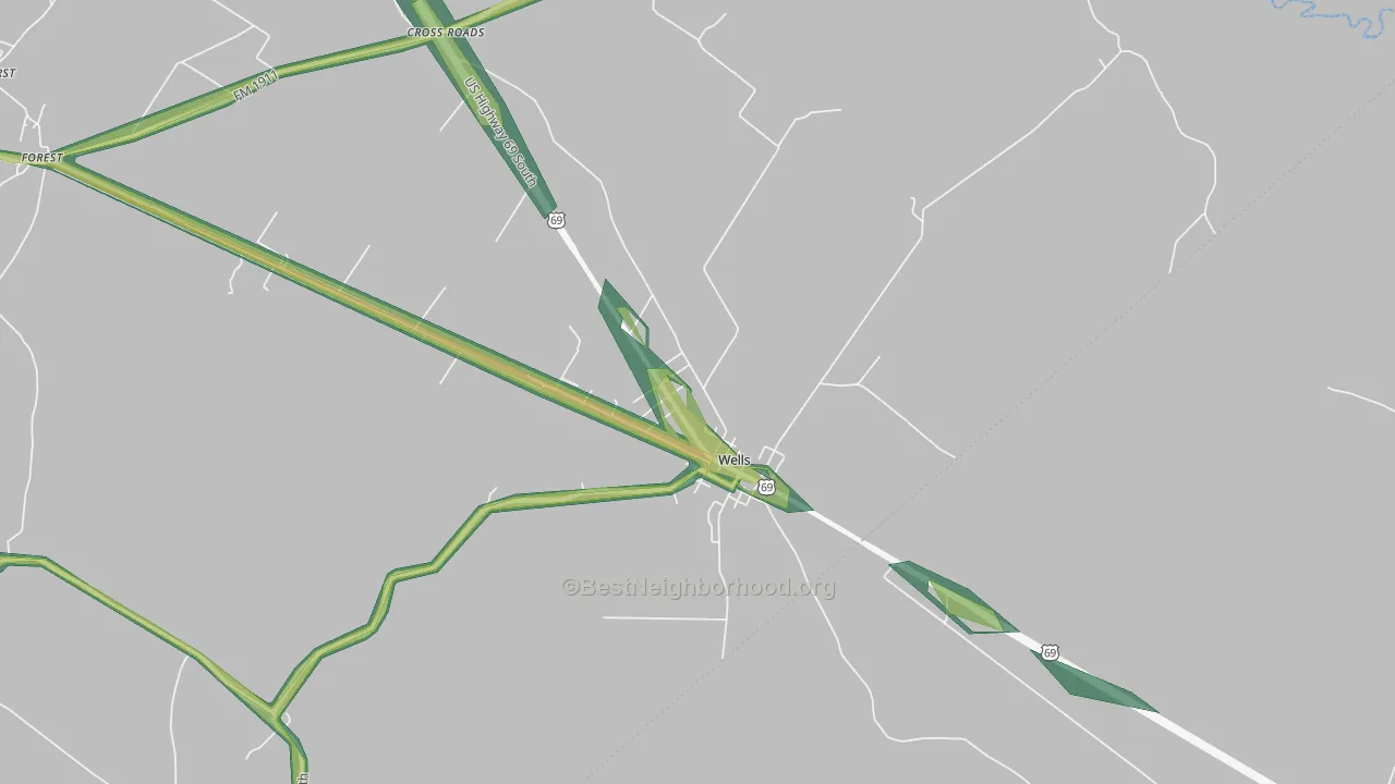 75976, TX Map of Noise Levels in 75976
