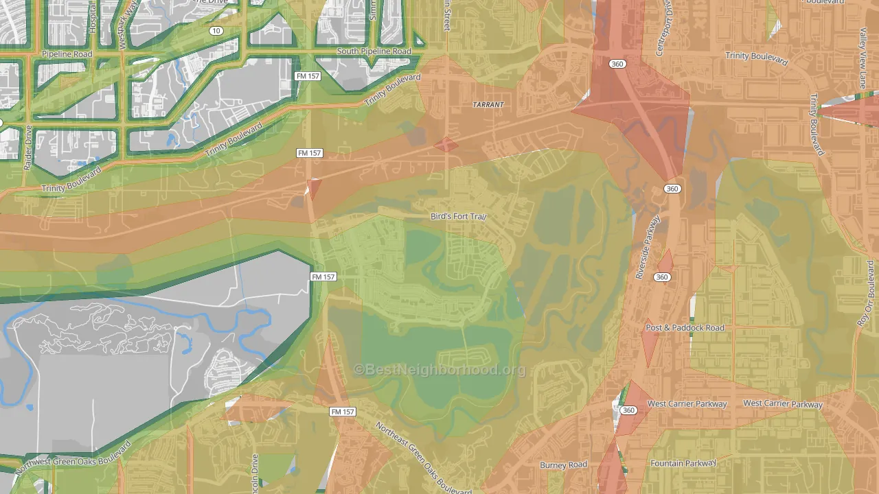 76005, TX Map of Noise Levels in 76005