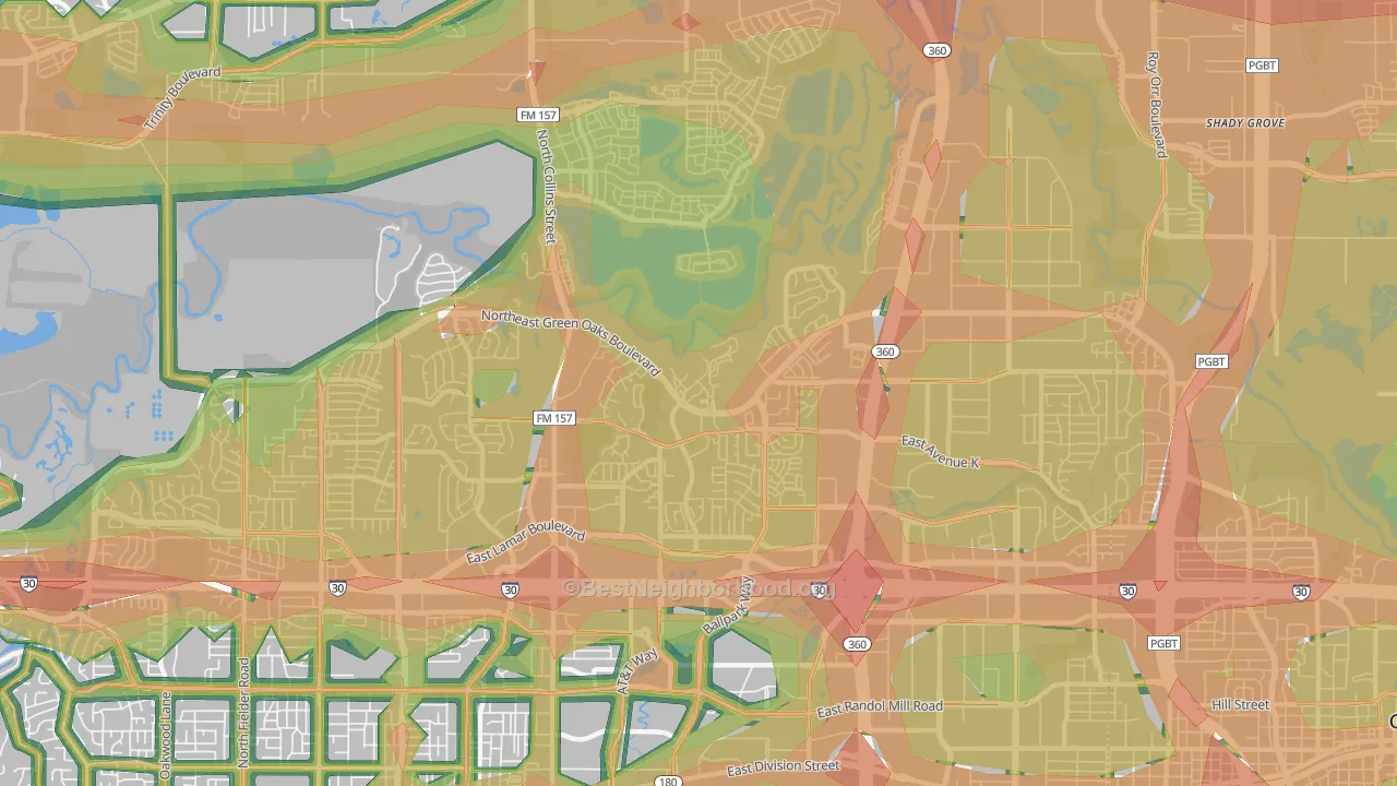 76006, TX Map of Noise Levels in 76006