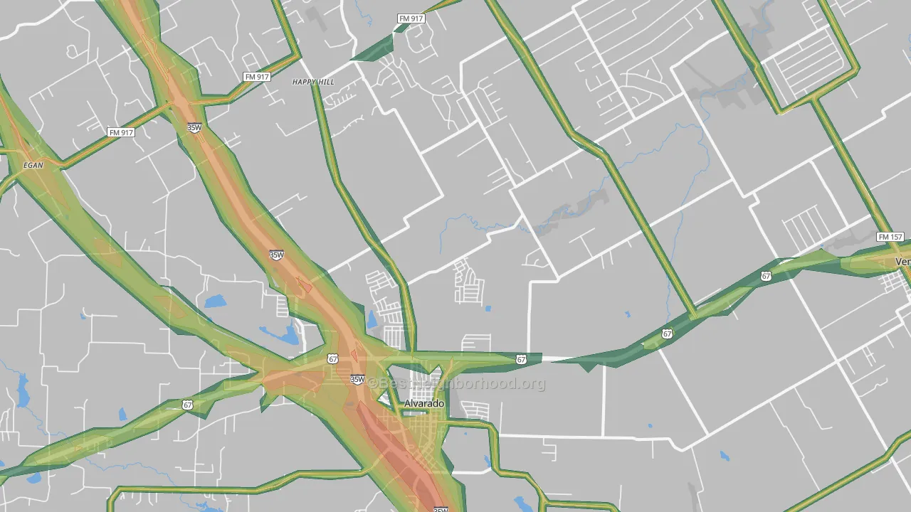 76009, TX Map of Noise Levels in 76009