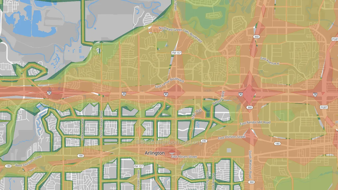 76011, TX Map of Noise Levels in 76011