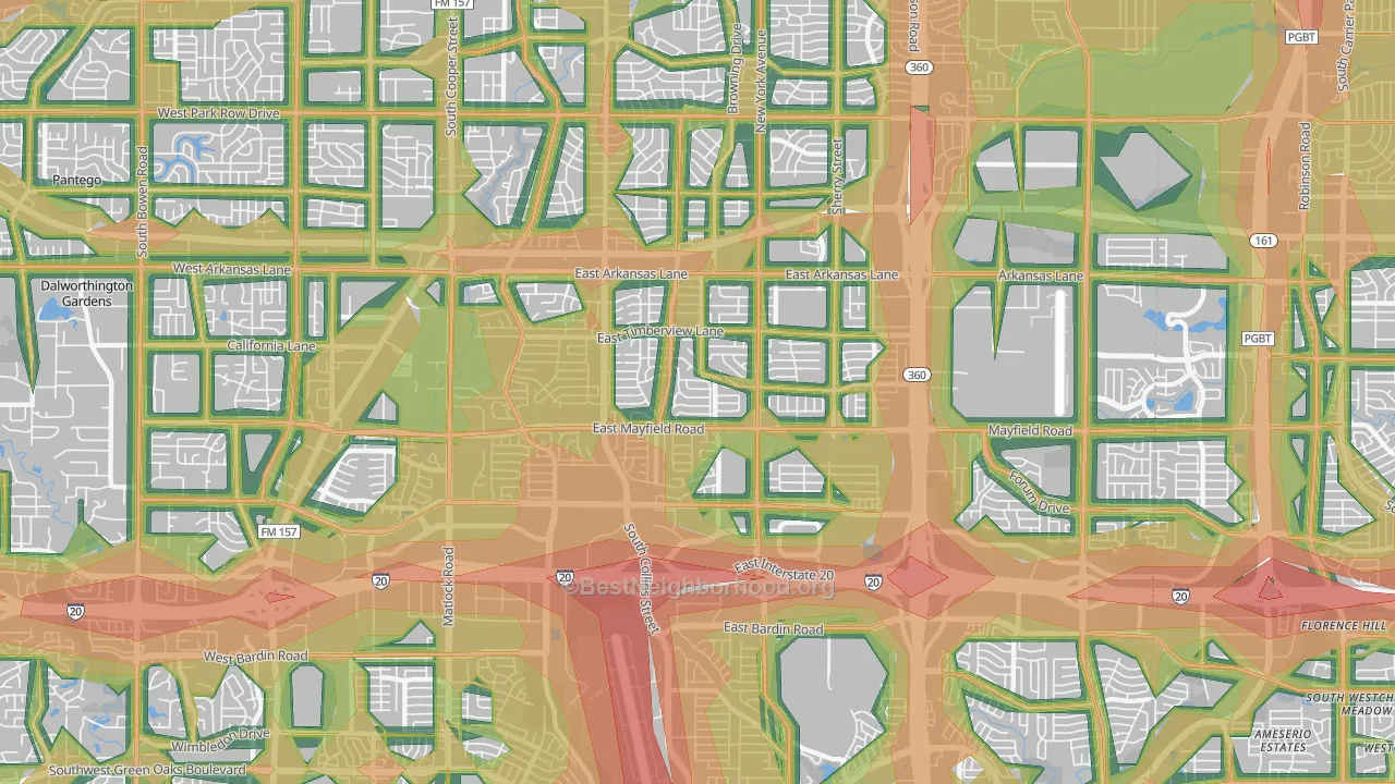 76014, TX Map of Noise Levels in 76014
