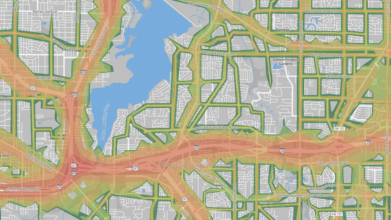 76016, TX Map of Noise Levels in 76016