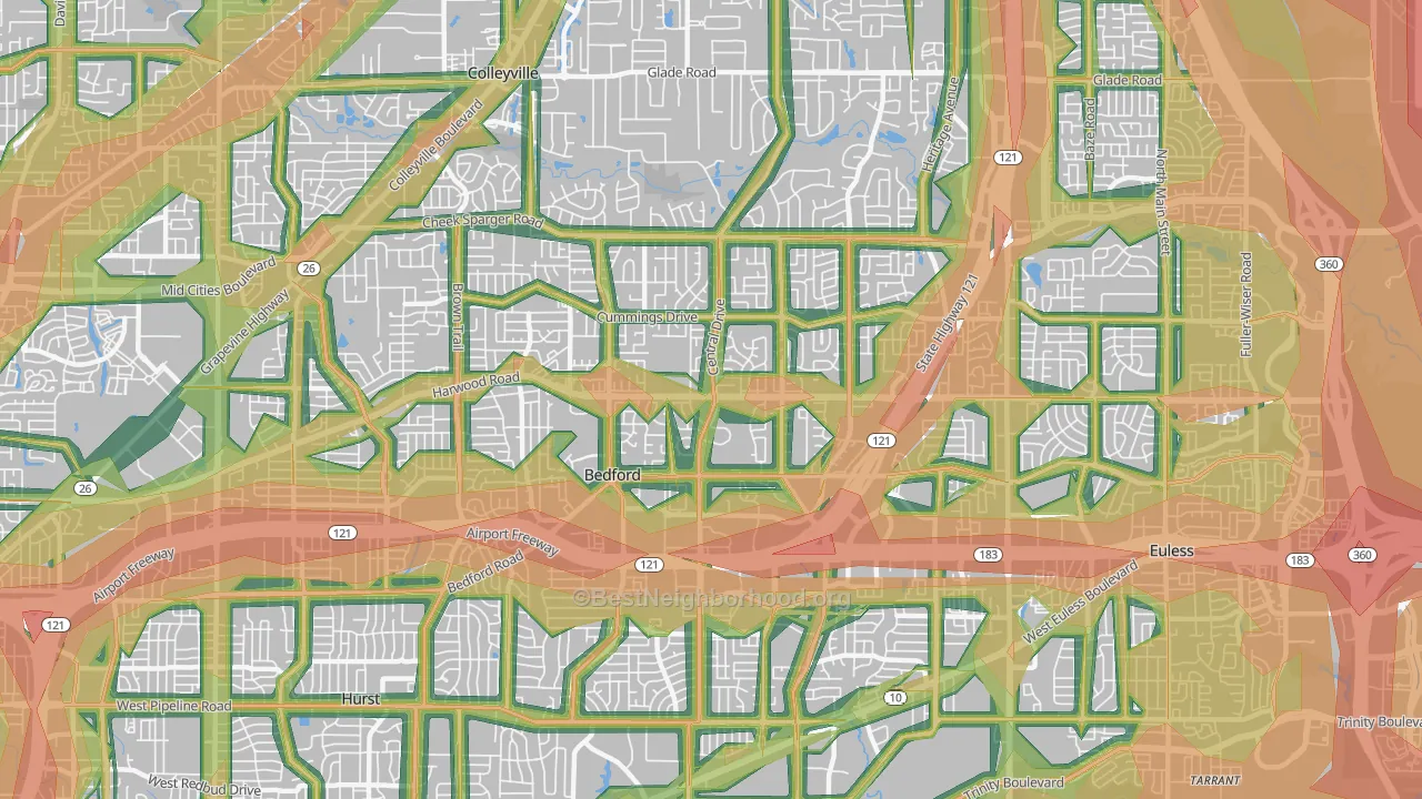 76021, TX Map of Noise Levels in 76021