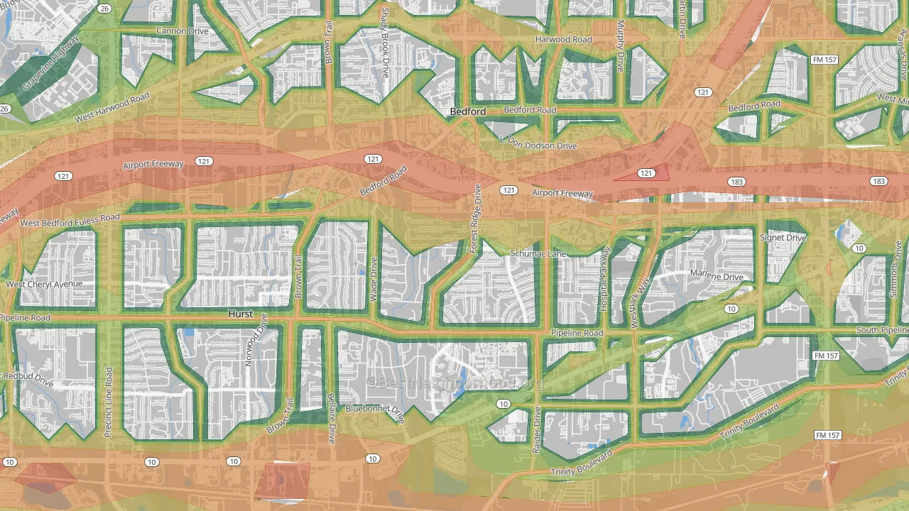 76022, TX Map of Noise Levels in 76022