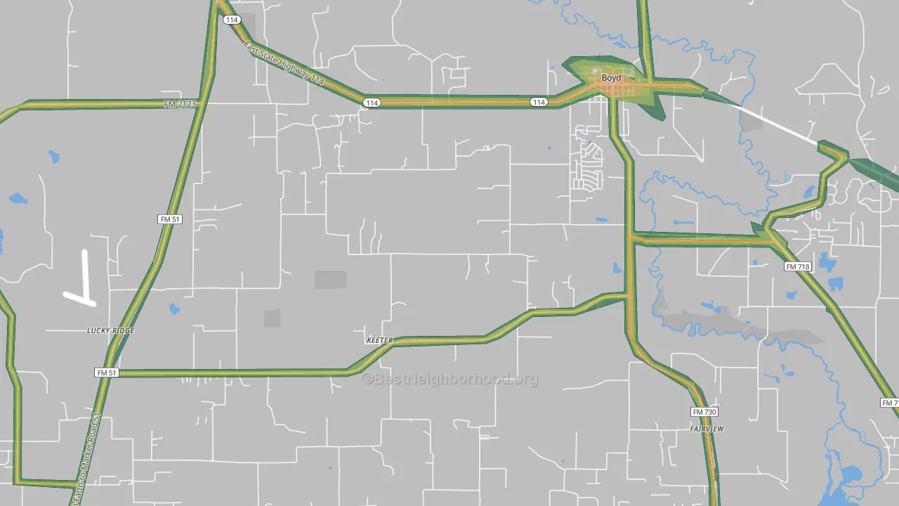 76023, TX Map of Noise Levels in 76023
