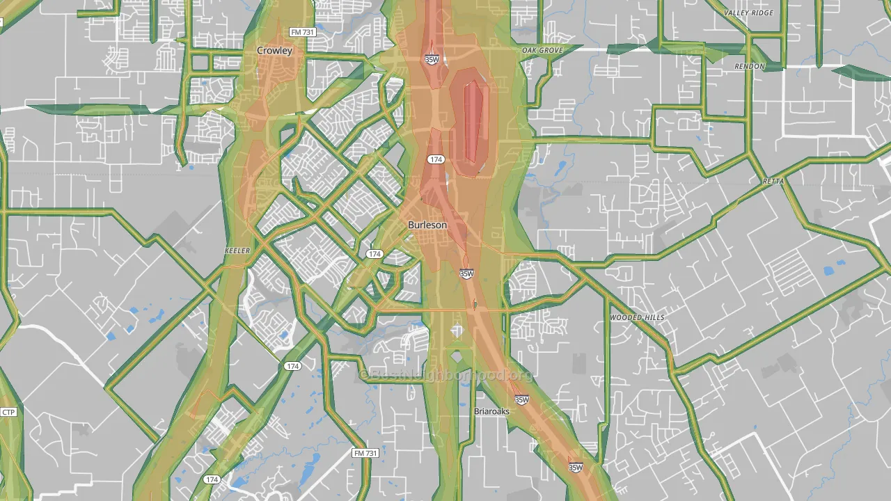 76028, TX Map of Noise Levels in 76028