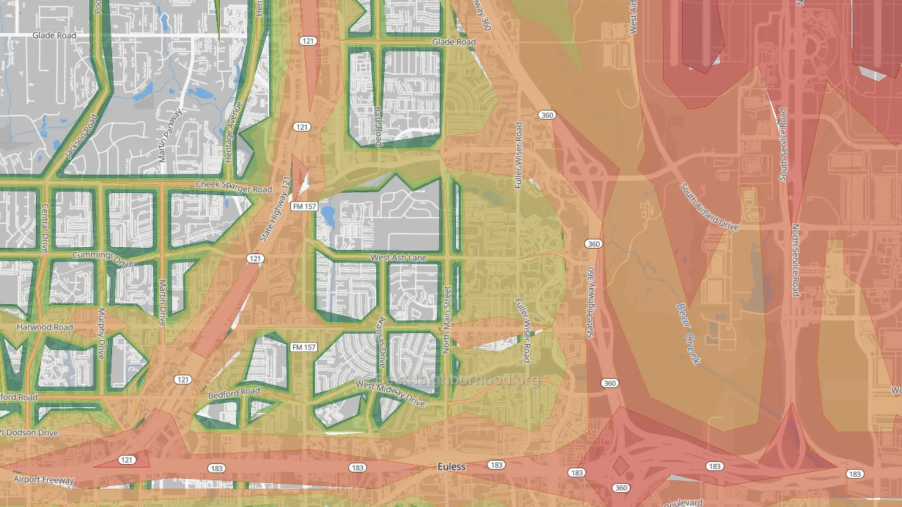 76039, TX Map of Noise Levels in 76039