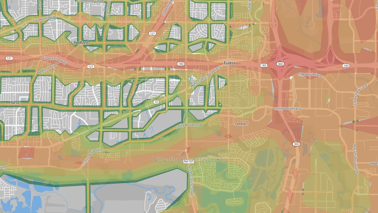 76040, TX Map of Noise Levels in 76040