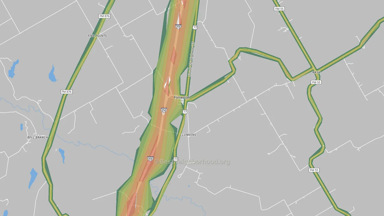 76041, TX Map of Noise Levels in 76041