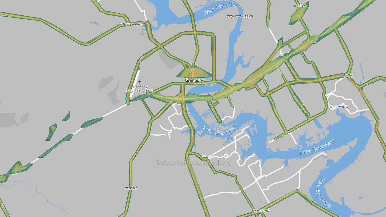 76048, TX Map of Noise Levels in 76048