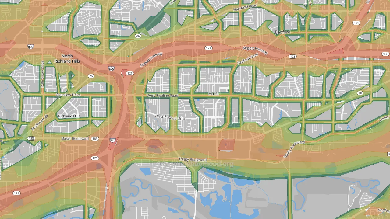 76053, TX Map of Noise Levels in 76053