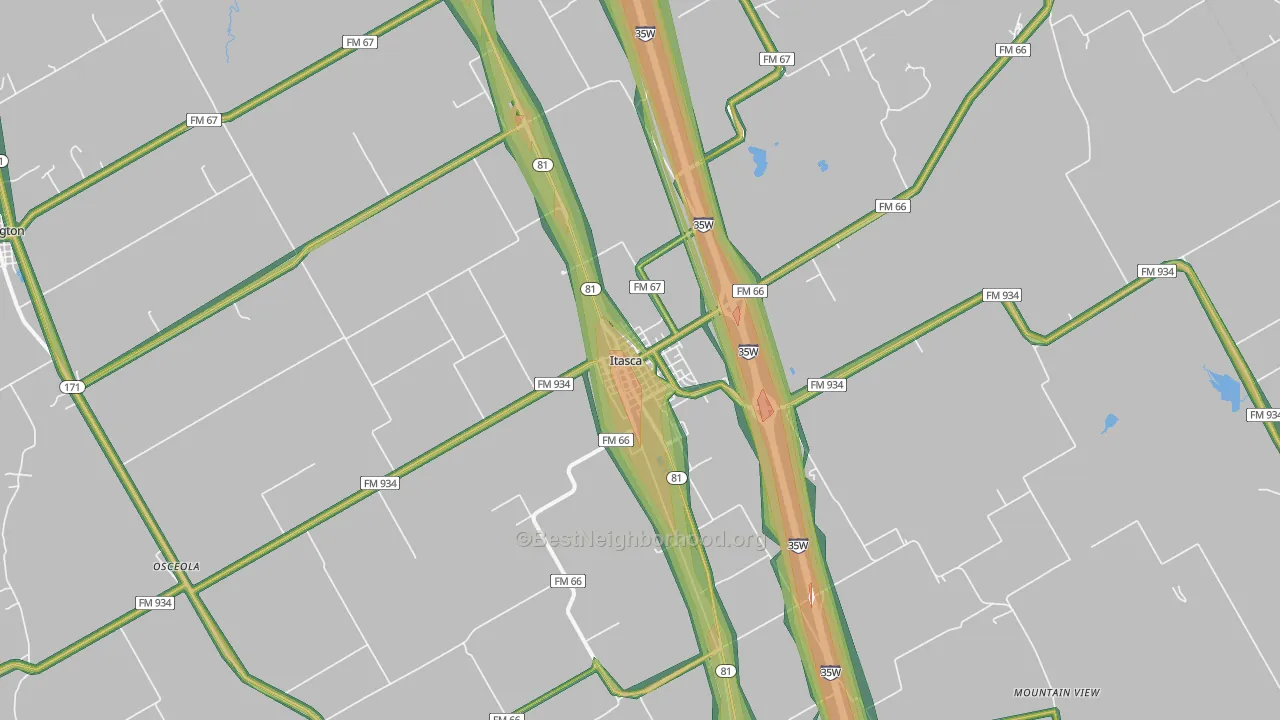 76055, TX Map of Noise Levels in 76055