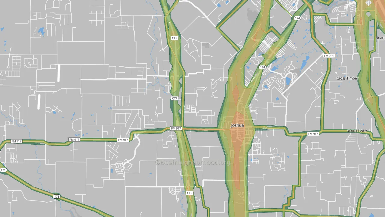 76058, TX Map of Noise Levels in 76058