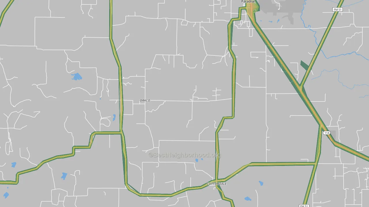 76073, TX Map of Noise Levels in 76073
