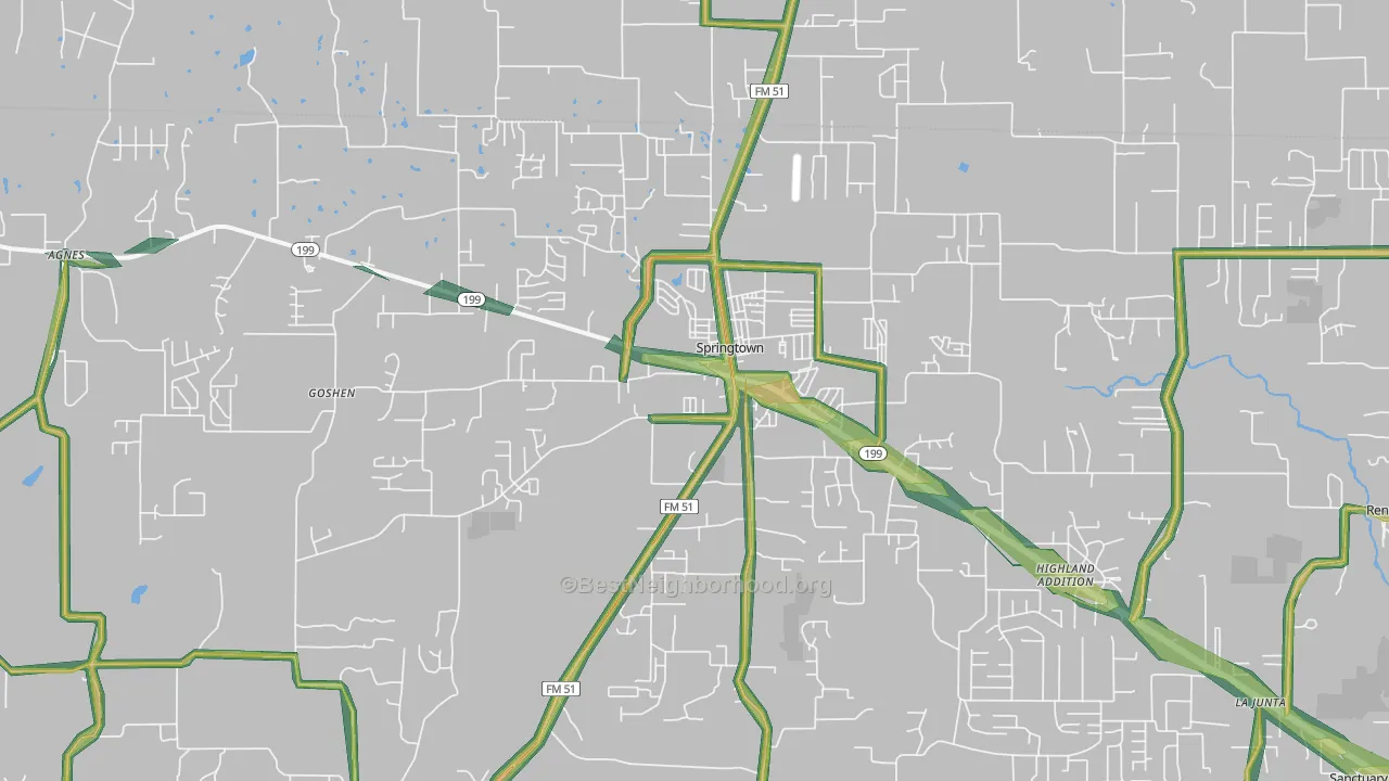76082, TX Map of Noise Levels in 76082