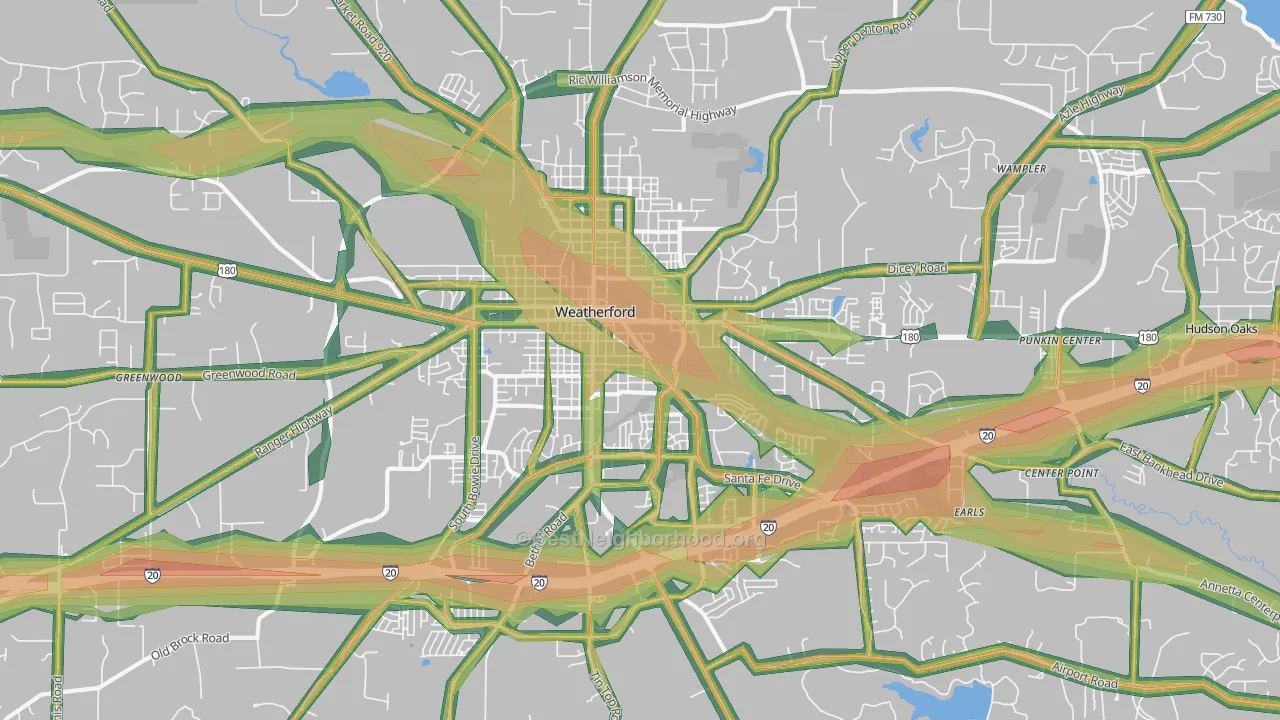 76086, TX Map of Noise Levels in 76086