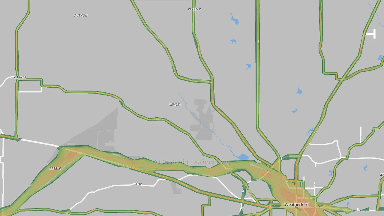 76088, TX Map of Noise Levels in 76088