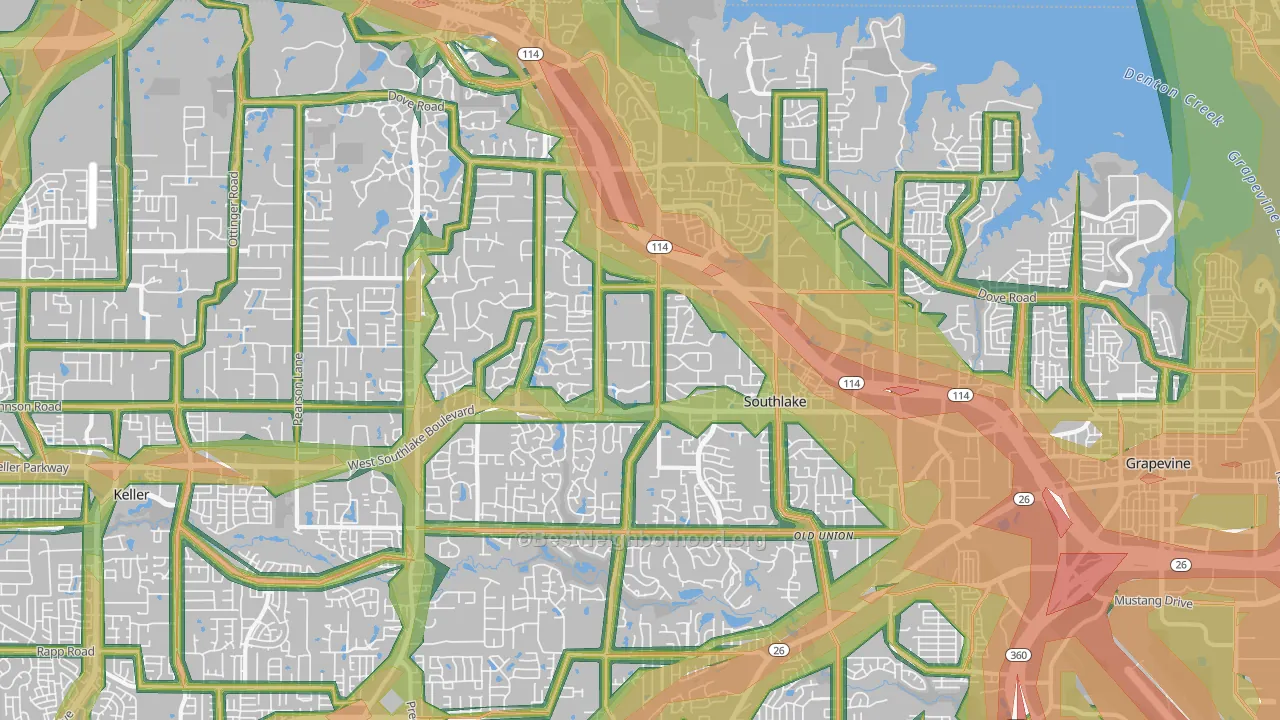 76092, TX Map of Noise Levels in 76092