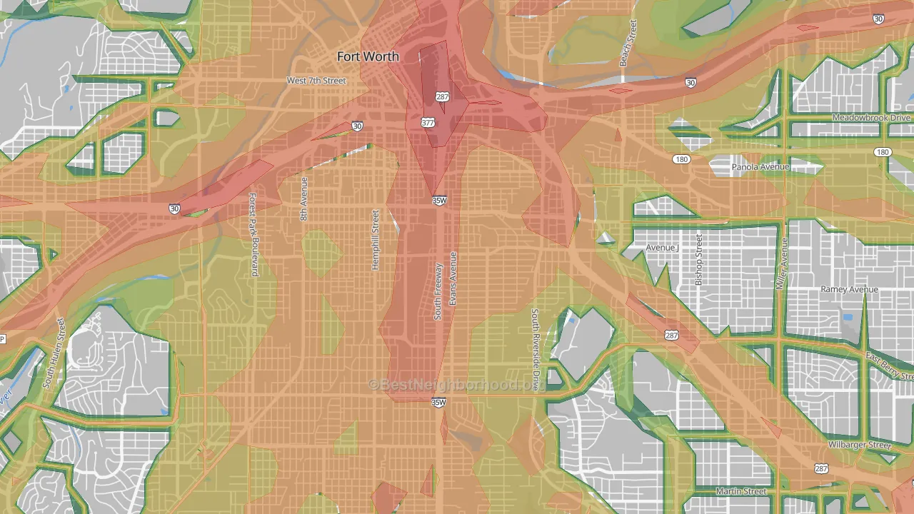 76104, TX Map of Noise Levels in 76104