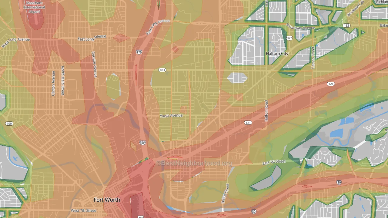 76111, TX Map of Noise Levels in 76111