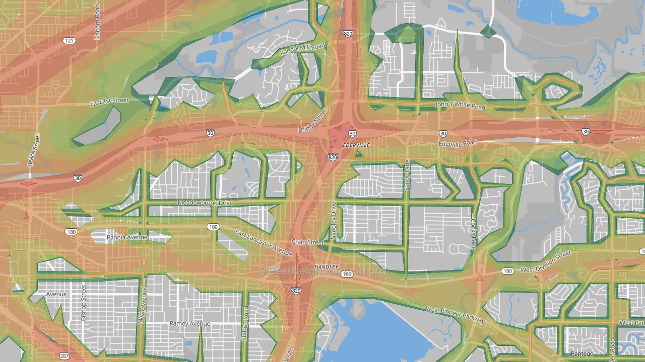 76112, TX Map of Noise Levels in 76112
