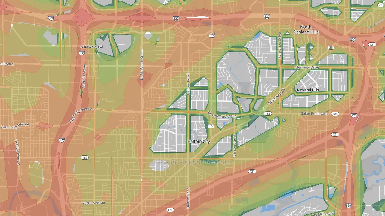76117, TX Map of Noise Levels in 76117