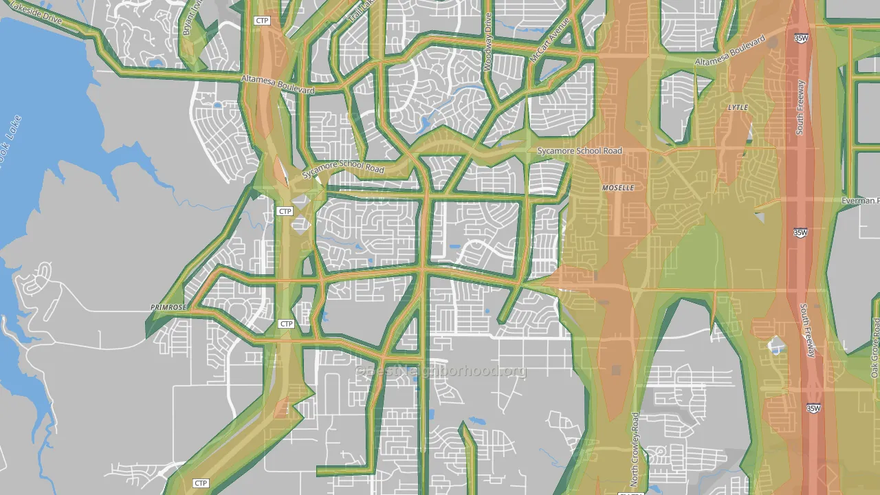 76123, TX Map of Noise Levels in 76123