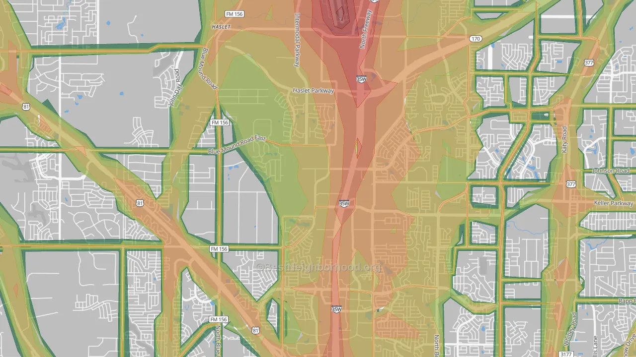 76177, TX Map of Noise Levels in 76177