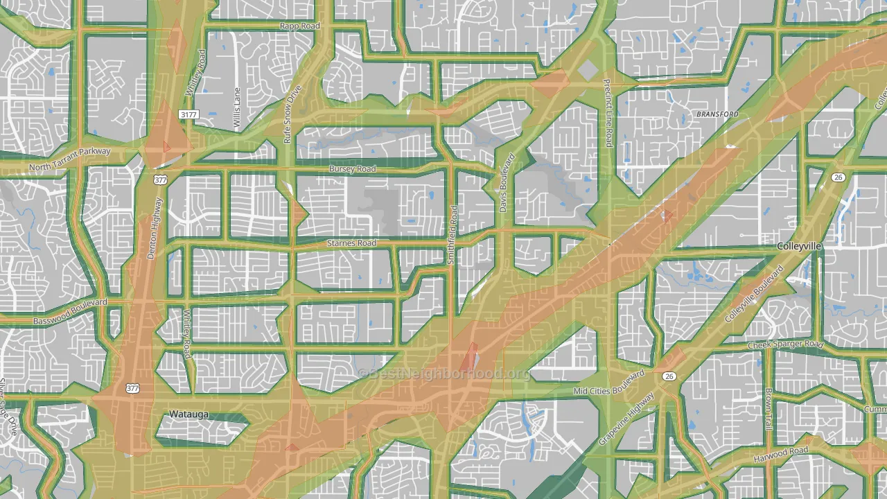 76182, TX Map of Noise Levels in 76182