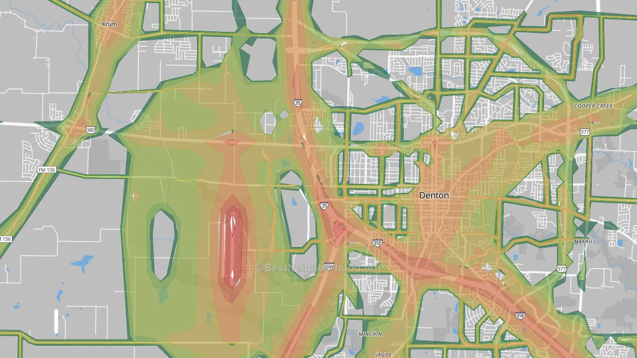 76207, TX Map of Noise Levels in 76207