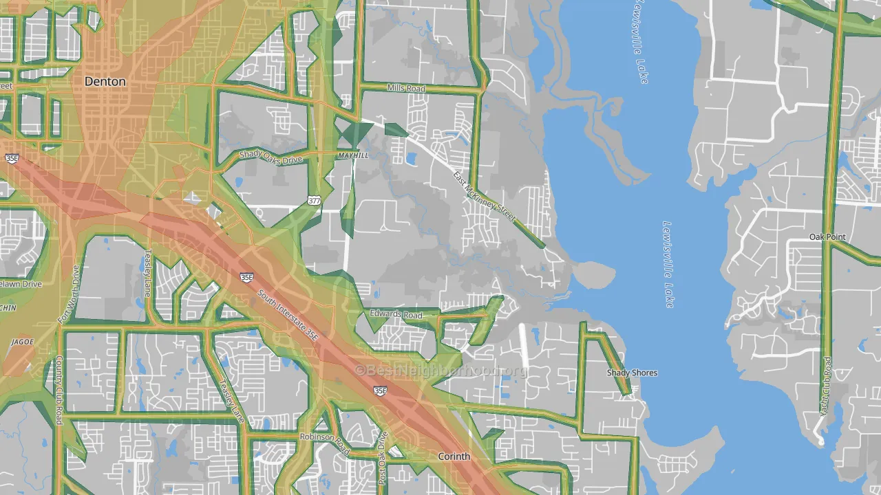 76208, TX Map of Noise Levels in 76208