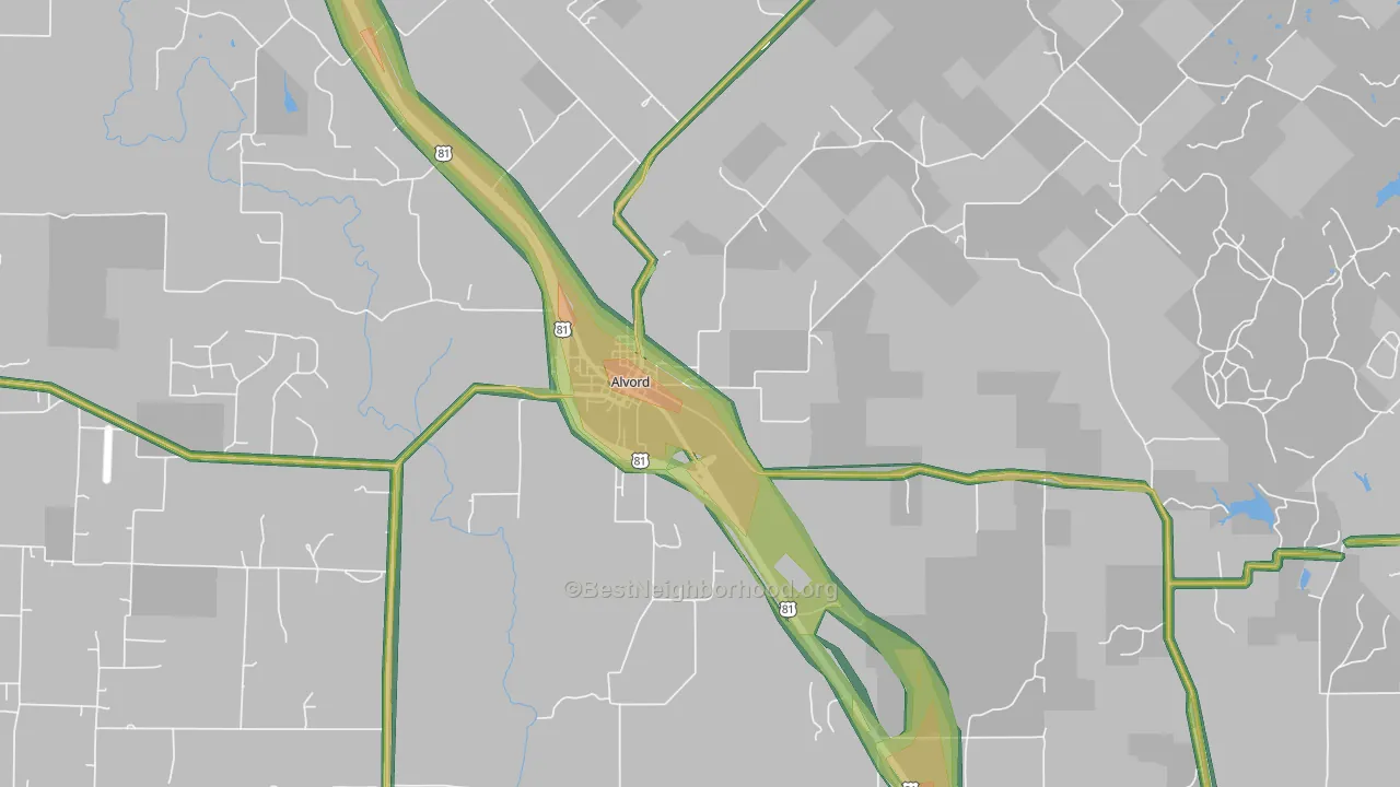 76225, TX Map of Noise Levels in 76225
