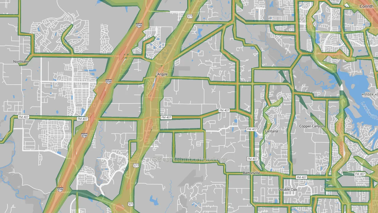 76226, TX Map of Noise Levels in 76226