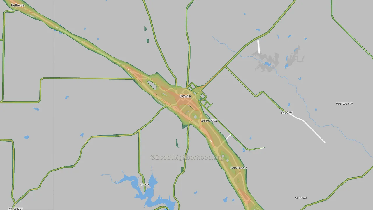 76230, TX Map of Noise Levels in 76230
