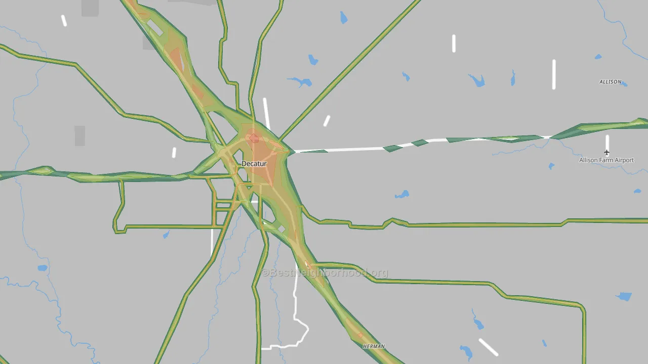 76234, TX Map of Noise Levels in 76234